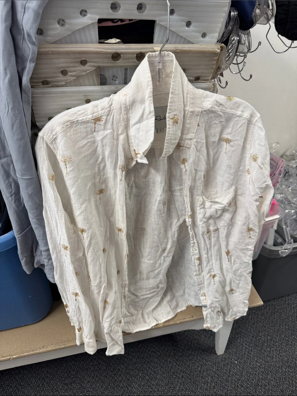 Rails palm tree button down S // 080645